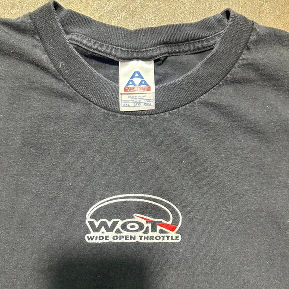 Vintage Y2K Wide Open Throttle Snowmobile Racing Tee Mens 2XL Black Skater Shirt - Picture 4 of 5